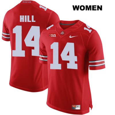 Women's NCAA Ohio State Buckeyes K.J. Hill #14 College Stitched Authentic Nike Red Football Jersey CQ20U07NJ